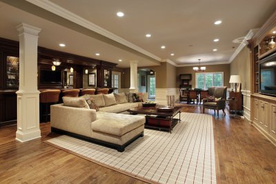 The big luxury living room with lighting at Frederick, MD