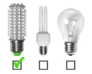 Images of LED Light and conventional light bulbs