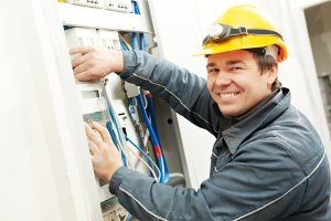 The Provident Electric staff checking wiring problem at Frederick, MD