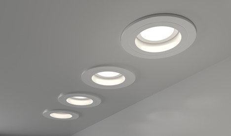 Three recessed LED lights mounted on the ceiling illuminate the space effectively in Frederick, MD
